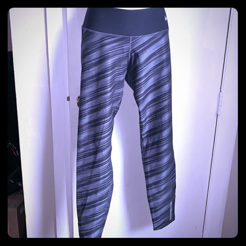 NIKE Dryfit Black and Grey Stripe 7/8 length Pants